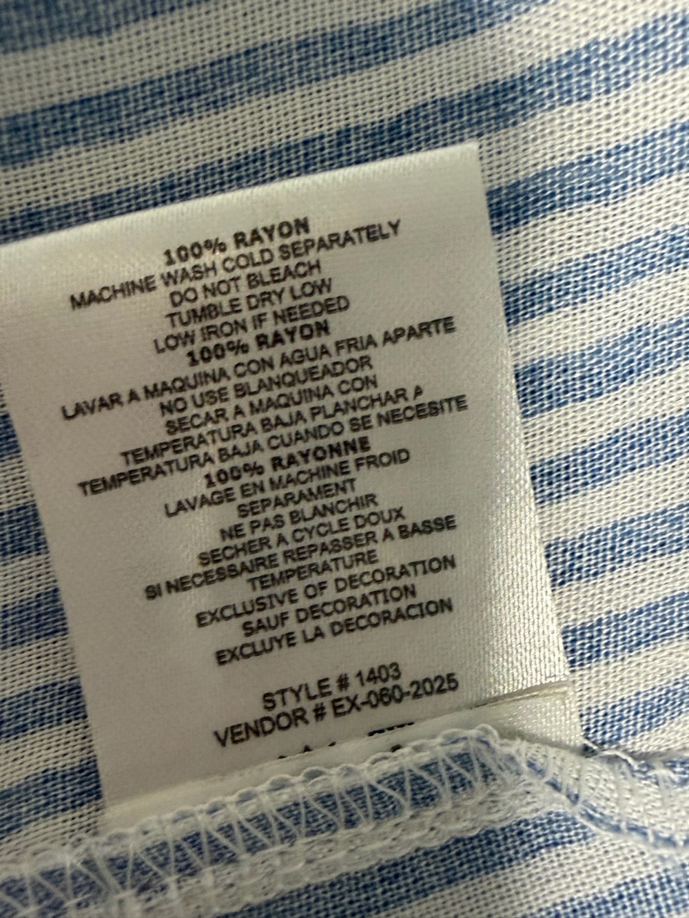 Salty Lemon Women’s Blue White Striped Pull On Shorts Rayon Elastic Waist Size L - Picture 8 of 9